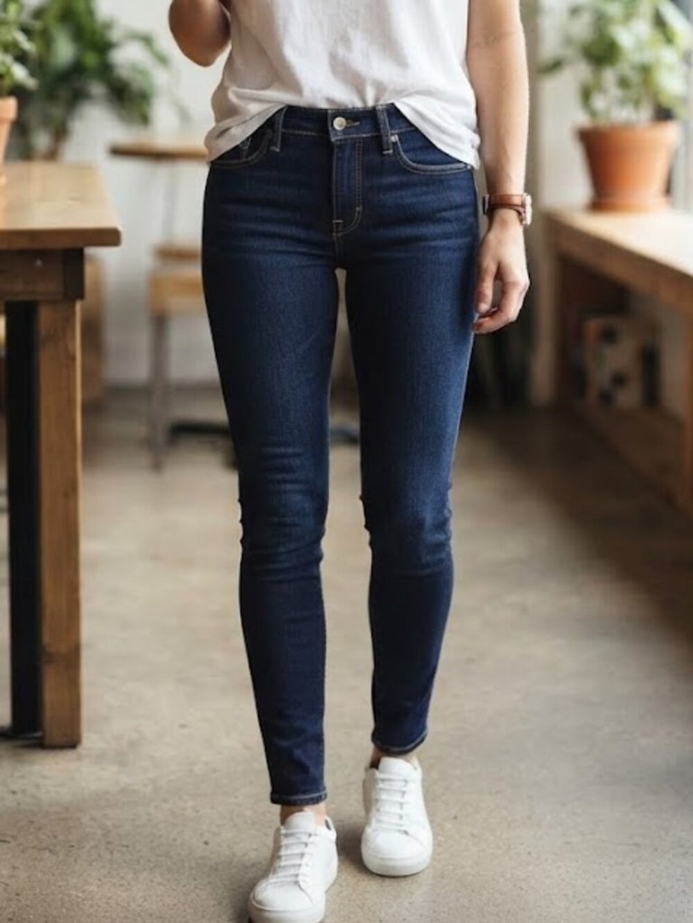 Levi's 711 Skinny Dark Wash Jeans Size 26 Classic Stretch Denim Everyday Casual